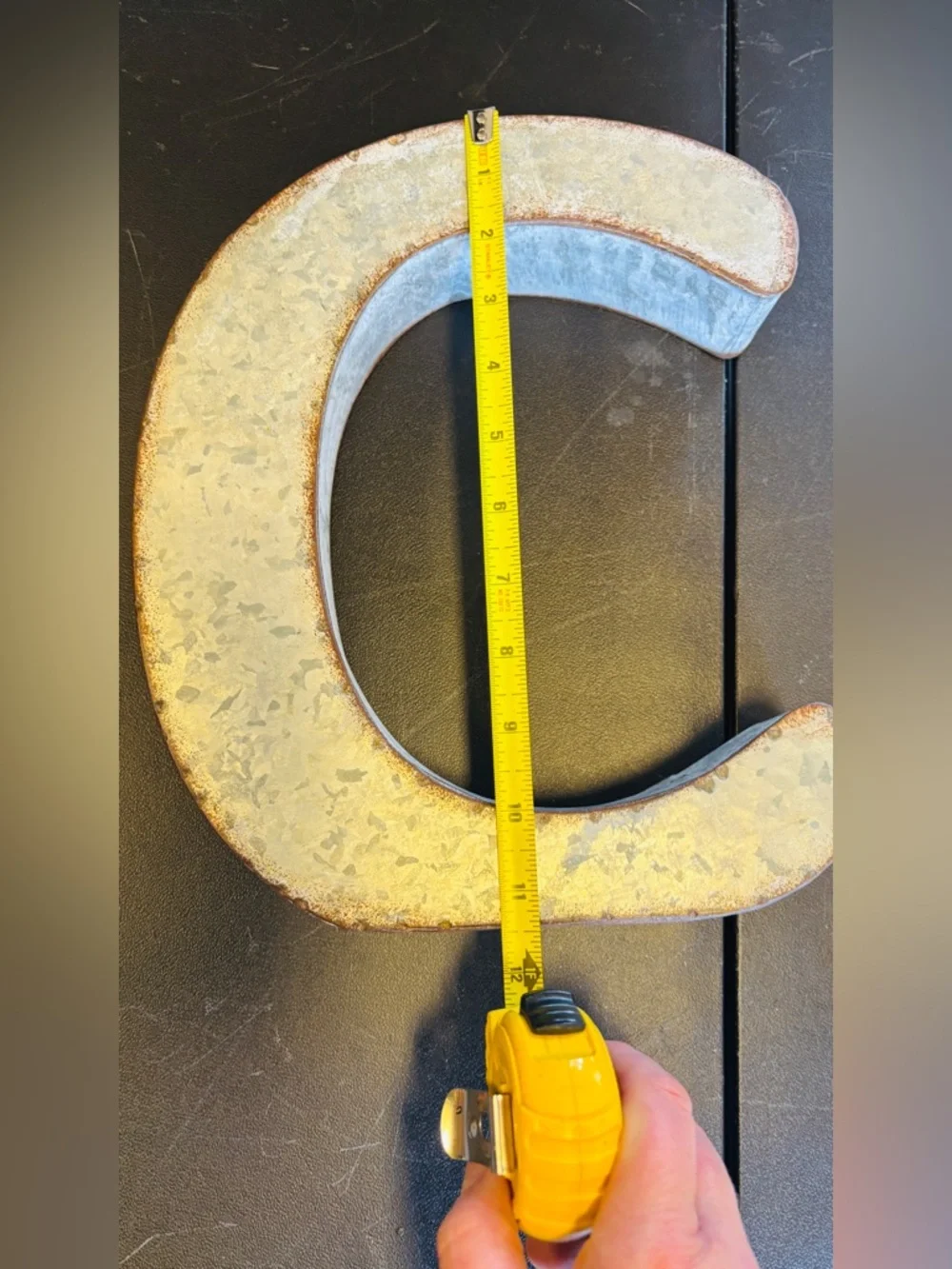 Decorative Metal Letter C Wall Accent in Silver